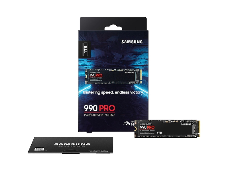 SAMSUNG SSD M.2 NVMe PCI-E GEN4 1TB MZ-V9P1T0BW SERIES 990 PRO, M.2 2280, NVMe PCI-E GEN4x4, READ 7450MB/s, WRITE 6900MB/s